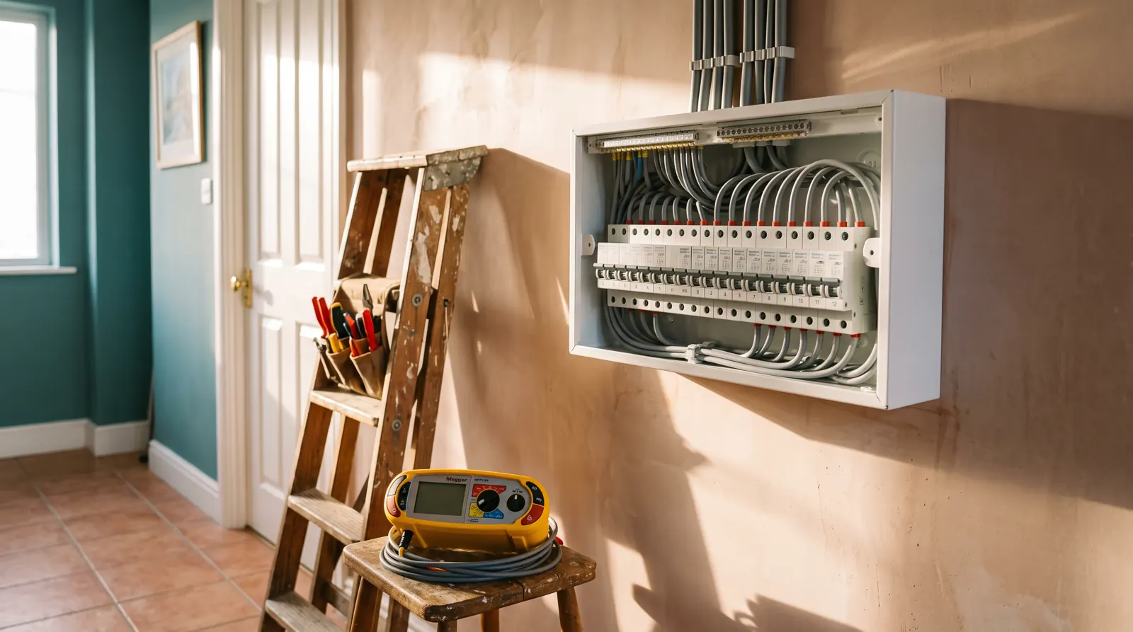 Newly installed consumer unit with RCBO protection in a Kent home
